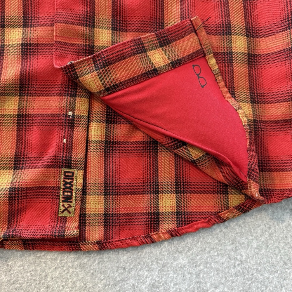 Dixxon Jarhead Red Long Sleeve Flannel Plaid Work Shirt Outdoor Mens Small - Picture 11 of 12